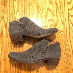 Size 8 Lucky Brand Gray Suede Booties. Worn once.